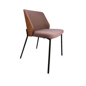 Super-Seat | Les Chaises design New York bois velours Mocha | Bruine velours zitting, houten zijpanelen, zwarte metalen poten. | Horecameubilair