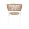 Super-Seat | Ibiza wit terras stapelstoel met kussen | Witte metalen frame, natuurlijke rotan rug rug et zitting, incl. kussen, stapelbaar. | Horecameubilair