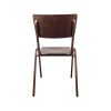 Super-Seat | Chaises d'école rétro en bois Rocco brun foncé | Donkerbruin hout, metalen poten, gebogen rugleuning ; zichtbare kras achterop. | Horecameubilair