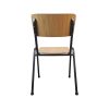 Super-Seat | Les Chaises d'école vintage Campus en bois empilables | Lichtbruin hout met zwarte metalen frames, stapelbaar schoolstoelen. | Horecameubilair