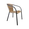 Super-Seat | Chaises de terrasse empilables Terry | Noires, dossier et assise en résine tressée, cadre métallique noir, empilables. | Horecameubilair
