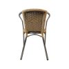 Super-Seat | Les chaises de terrasse Tivoli sont empilables | Structure chromée, accoudoir en métal incurvé, tapis en rotin tressé et assise en marron clair. | Mobilier pour la restauration