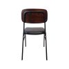 Super-Seat | Chaises design Jody pour la restauration noir / brun empilables. | Tapis Donker houten, zitting zwart gestoffeerde, zwarte metalen poten. | Horecameubilair