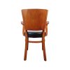 Super-Seat | Fauteuil en bois robuste avec dossier incurvé, assise noire. Matériau : bois, cuir synthétique. Couleur : naturel et noir. | Mobilier pour la restauration
