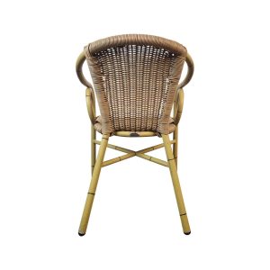 Super-Seat | The Tropicana chaises vintage en rotin pour la restauration avec accoudoirs | Licht houten frame, gevlochten rotan rug, donkere voetdoppen. | Horecameubilair