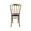 Super-Seat | A Chaises Napoléon dorées avec assise en velours bleu, au dossier ornementé, vue de dos sur fond blanc. | A Chaises Napoléon dorées avec assise en velours bleu, au dossier ornementé, vue de dos sur fond blanc. | Horecameubilair