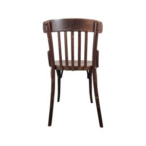 Super-Seat | Chaise en bois avec dossier incurvé, barres verticales et pieds angulaires en bois naturel. | Mobilier pour la restauration
