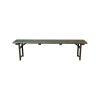 Super-Seat | Bancs de campagne vintage, bancs pliants militaires 180x30cm | Smal houten bankje, donker verweerd hout met metalen kruispoten. | Horecameubilair