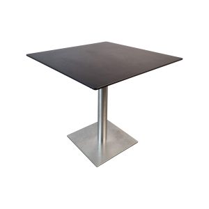 Super-Seat | Forge Table Bistro HPL Noir 80x80 | Table en HPL noir, plateau en métal, moderne et durable pour terrasse. | Horecameubilair