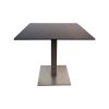 Super-Seat | The Monarch tables de terrasse pour la restauration HPL noir 80x80 | Zwarte HPL tafel, vierkant blad 80x80cm, metalen centrale poot en voet, modern outdoor design. |. | Horecameubilair