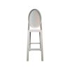 Super-Seat | The Kartell tabourets de bar One More Please blancs | Witte houten barkrukken met ronde rugleuning en vier rechte poten. | Horecameubilair