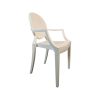 Super-Seat | Le fauteuil Kartell Victoria Ghost blanc by Philippe Starck | Witte kunststof kuipstoel met armleuningen en ovaal rugpand. | Horecameubilair