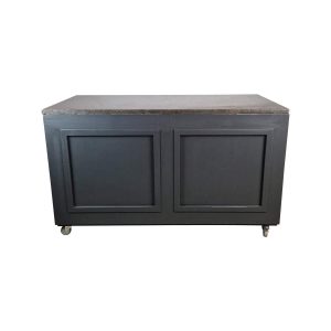 Super-Seat | The Mobile sideboards anthracite avec plateau en marbre 160x80cm | Armoire noire avec plateau en marbre, 2 portes, poignées en métal et roulettes |. | Mobilier pour la restauration