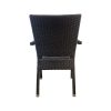 Super-Seat | Chaises de terrasse Metro pour la restauration noir avec accoudoirs | Zwarte metalen terrasstoel met armleuningen, strak geweven kunststof zitting en rug. | Horecameubilair