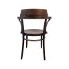 Super-Seat |Sofia chaises de bistrot vintage en bois Thon avec accoudoirs|Stoel met gebogen rug, ronde zitting, houten Thon, zichtbare houtnerf, warmbruin. | Horecameubilair
