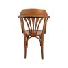 Super-Seat | Fauteuils vintage Nova en bois Thon brun | Bruine houten fauteuil, gebogen rugleuning, waaiervormige latten, gepolijst vintage ontwerp. | Horecameubilair