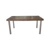 Super-Seat | Les tables Jorg (outdoor) et bois de chantier | Donker houten rechthoekig blad, vier rechte metalen poten, industrieel voor buitengebruik. |. | Horecameubilair