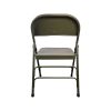 Super-Seat | The FieldFold chaises pliantes vintage en métal vert armée | Groene metalen klapstoelen met army-look, zichtbare slijtage, utilitair design. | Horecameubilair