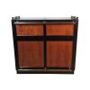 Super-Seat | Authentic Models meuble bar Casablanca avec pièces d'échecs incluses | Kast met zwart metalen frame, bruine houten lades en deuren, metalen handgrepen. | Horecameubilair