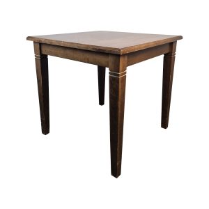 Super-Seat | The Barton tables de café vintage en bois brun foncé 80x80cm | Donkerbruin hout, vierkant blad, rechte poten met decoratieve groeven. | Horecameubilair