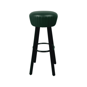 Super-Seat | The Industrial pub bar stools dark green | Assise ronde vert foncé, structure en métal noir et repose-pieds de style industriel. | Mobilier pour la restauration