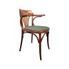 Super-Seat | Fauteuils vintage Thon classiques | Houten frame, groene stoffen zitting, klassiek vintage design, comfortabele uitstraling. | Horecameubilair