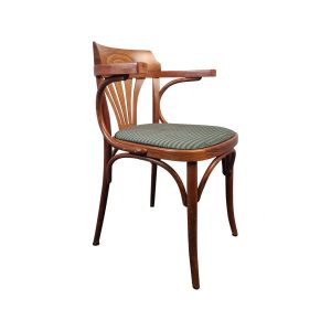 Super-Seat | Fauteuils vintage Thon classiques | Houten frame, groene stoffen zitting, klassiek vintage design, comfortabele uitstraling. | Horecameubilair