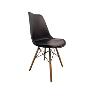 Chaises coque design rétro Eames noires