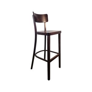 Super-Seat | The Felix tabouret de bar industriel en bois foncé | Donkerhouten zitting, zwart metalen frame, vier poten, industriële uitstraling. | Horecameubilair