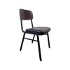 Super-Seat | Chaises design Jody pour la restauration | Chaises noires et brunes, bois foncé et métal noir, empilables, assise et dossier en bois. |. | Horecameubilair