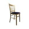 Super-Seat | Chaises Napoléon dorées avec assise en velours bleu | Bois doré, dossier à barreaux, assise en velours bleu foncé. | Horecameubilair