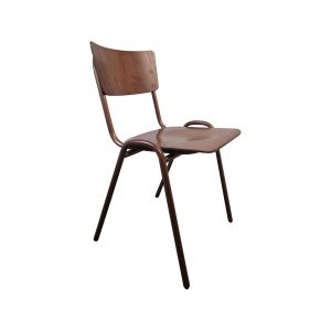 Super-Seat | Chaises d'école rétro en bois Rocco brun foncé | Donkerbruine houten stoel met gebogen zitting, schuine poten en licht hellende rugleuning. | Horecameubilair