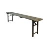 Super-Seat | Bancs de campagne vintage bench | Houten bank, 180x30cm, opvouwbaar, verweerd hout met metalen poten in militaire stijl. | Horecameubilair