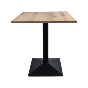 Super-Seat | The Mason Plateau de table en chêne mélaminé 67x67cm | Plateau en chêne brun clair, pied en métal noir, carré, design moderne. | Mobilier pour la restauration