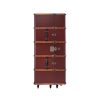 Super-Seat | The Authentic Models 'Pop up' bar in case wine red | Valise à bar vintage rouge vin, poignée noire, serrures métalliques, coins marron, sur roulettes. | Mobilier de restauration