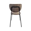 Super-Seat | Chaise Diego noire avec revêtement marron, tapis incurvé, pieds en métal noir ; élégant et moderne. | Mobilier pour la restauration