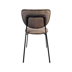 Super-Seat | Chaise Diego noire avec revêtement marron, tapis incurvé, pieds en métal noir ; élégant et moderne. | Mobilier pour la restauration
