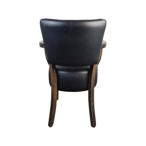 Super-Seat | Les Chaises d'accueil Lisa noir Diego | Table de travail en bois nacré avec poterie et accoudoirs en bois nacré/blanc. | Horecameubilair