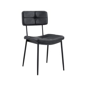 Super-Seat |Chaise en cuir vintage en cognac Chaise en cuir vintage de couleur cognac, pieds angulaires en métal, assise et tapis rembourrés. | Mobilier de restauration