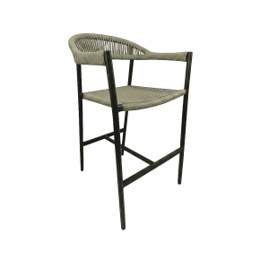 Prague tabourets de bar en rotin vert avec accoudoirs pour la restauration en terrasse