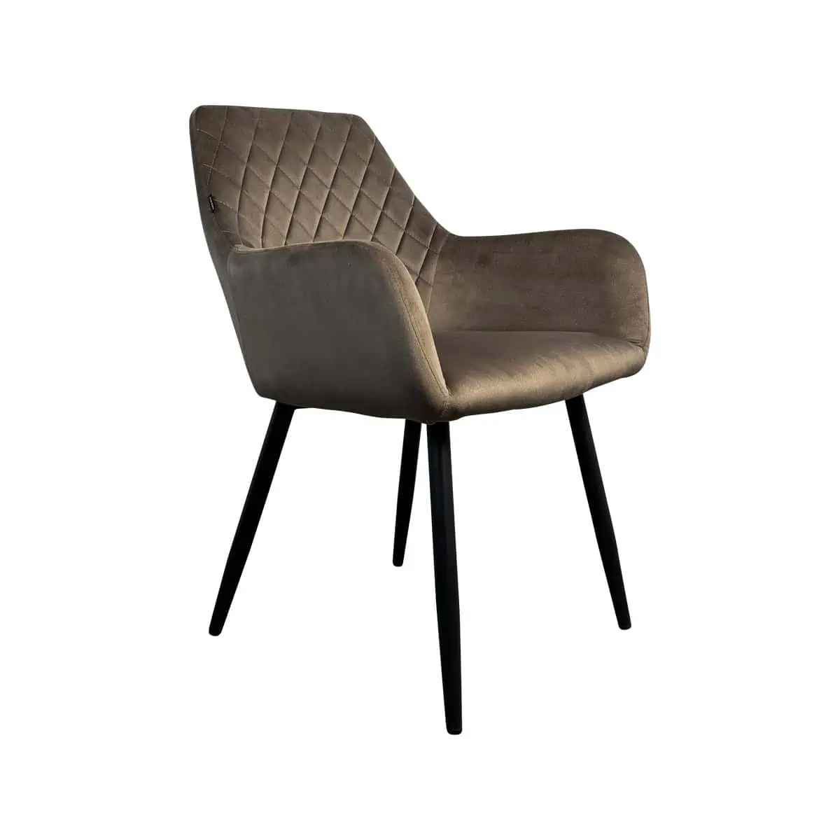 Super-Seat | Vicktor vintage wooden black metal school chair | Tissu marron, métal noir, détails en bois, dossier incliné. | Mobilier de restauration