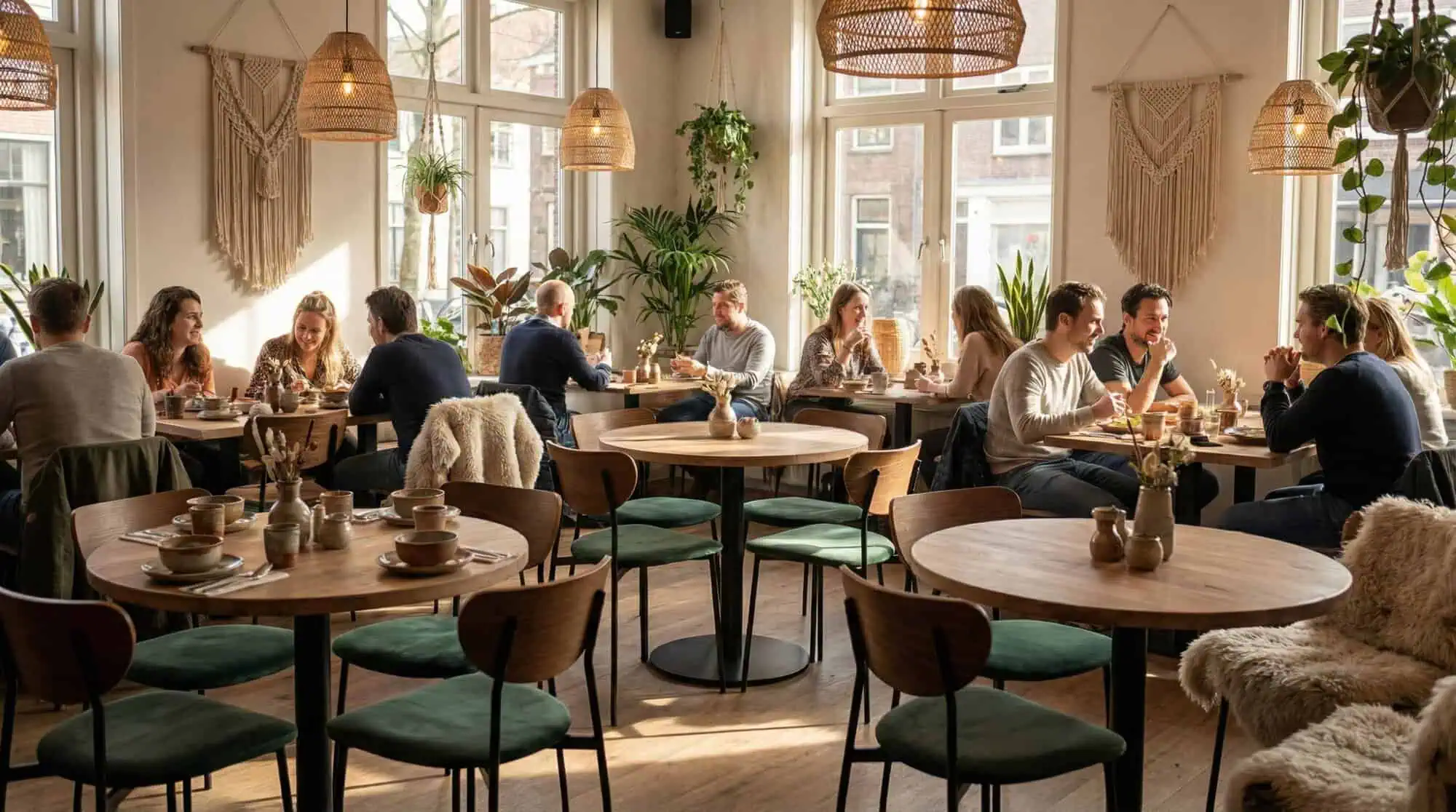 Must chaises design scandinave en bois avec revêtement en velours vert