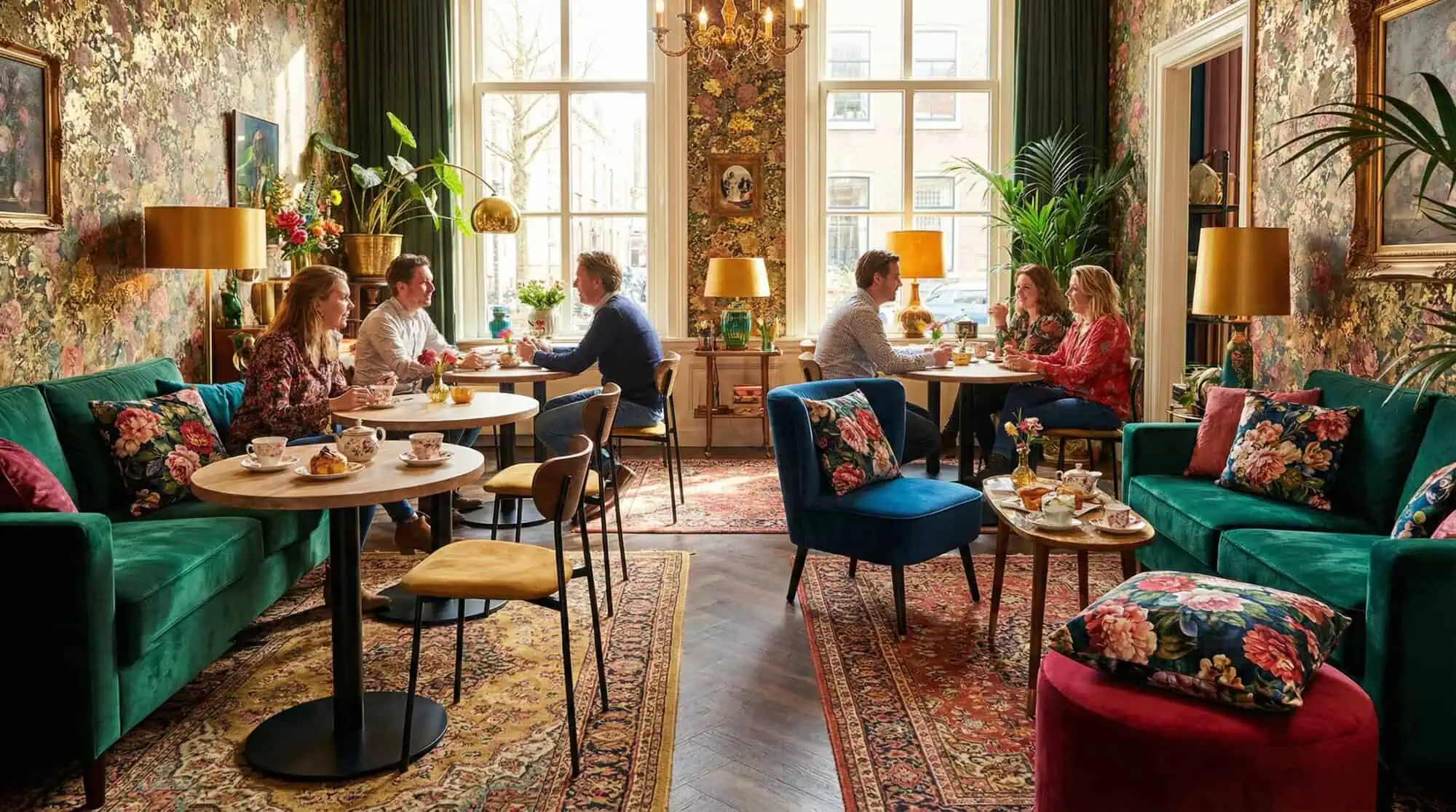 Must chaises design scandinave en bois avec revêtement en velours ocre