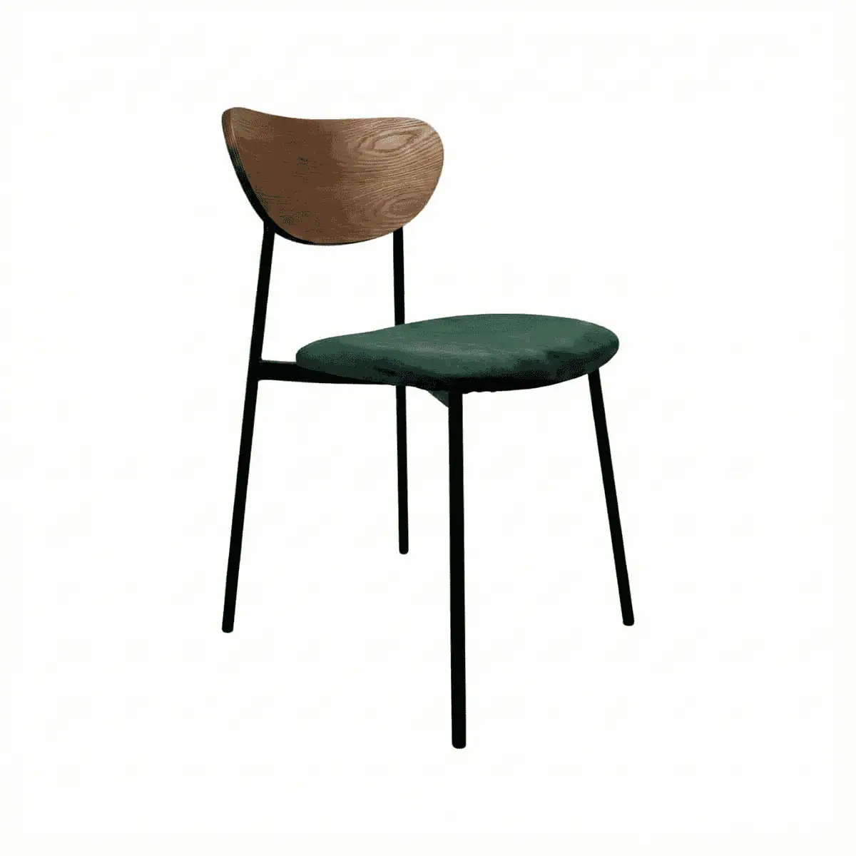 Must chaises design scandinave en bois avec revêtement en velours vert