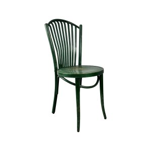 Super-Seat | Chaise en bois avec dossier à lattes incurvé, quatre pieds et couleur cognac chaud, sur fond blanc. | Mobilier de restauration