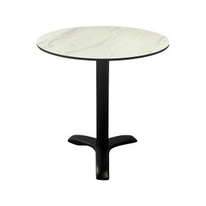 Tables HPL marbre blanc rondes 70cm pour la restauration
